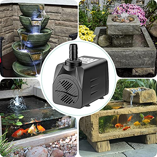 Uniclife UL400 Submersible Water Pump, 400 GPH Aquarium/Hydroponic/Fish Tank/Fountain/Pond/Statuary with 6' UL Listed Power Cord