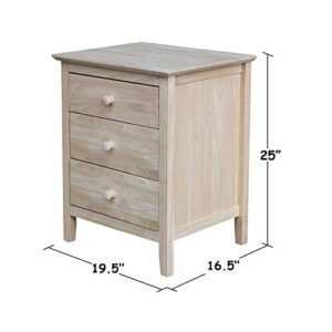 International Concepts Nightstand with 3 Drawers, Standard