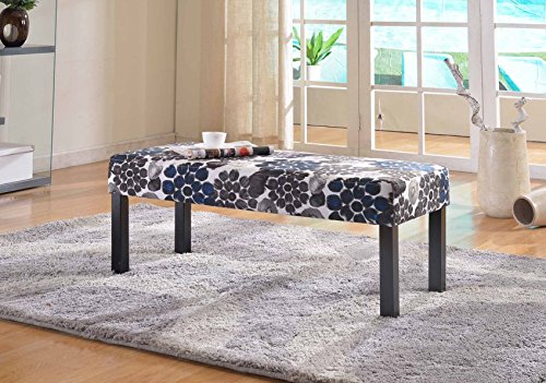 US Pride Furniture Fabric Upholstered Decorative Bench, Blue