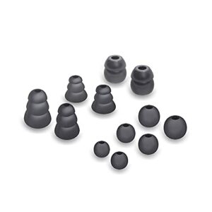 mee audio standard eartips ear tip combo set (6 pairs in various sizes, black) for m6 / m6 pro / mx pro series / pinnacle p1 / p2 / x1 / x5 / x6 / m9b / m6b and other earphones earbuds in-ear monitors