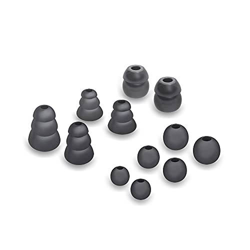 MEE audio Standard Eartips Ear Tip Combo Set (6 pairs in various sizes, black) for M6 / M6 PRO / MX PRO series / Pinnacle P1 / P2 / X1 / X5 / X6 / M9B / M6B and other earphones earbuds in-ear monitors