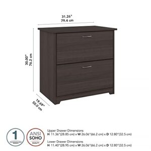 Bush Furniture Cabot 2 Drawer Lateral File Cabinet, Heather Gray