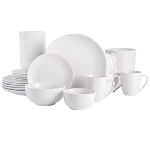 gibson home zen buffet porcelain dinnerware set, service for 6 (30pcs), white (coupe)