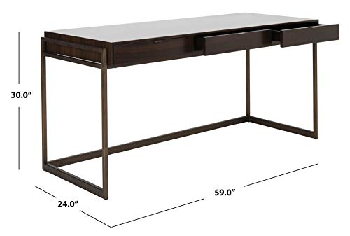 Safavieh Couture Collection Genevieve Smoked Eucalyptus 3-Drawer Writing Desk