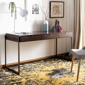 safavieh couture collection genevieve smoked eucalyptus 3-drawer writing desk