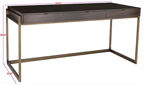 Safavieh Couture Collection Genevieve Smoked Eucalyptus 3-Drawer Writing Desk