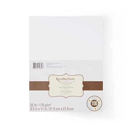 MICHAELS White Gold 8.5”; x 11”; Shimmer Cardstock Paper by Recollections™, 100 Sheets