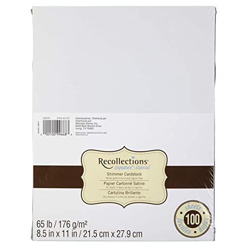 MICHAELS White Gold 8.5”; x 11”; Shimmer Cardstock Paper by Recollections™, 100 Sheets