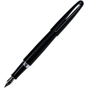pilot metropolitan fountain pen, black barrel, classic design, medium nib, blue/black ink, 1 pen with 12 refill cartridges