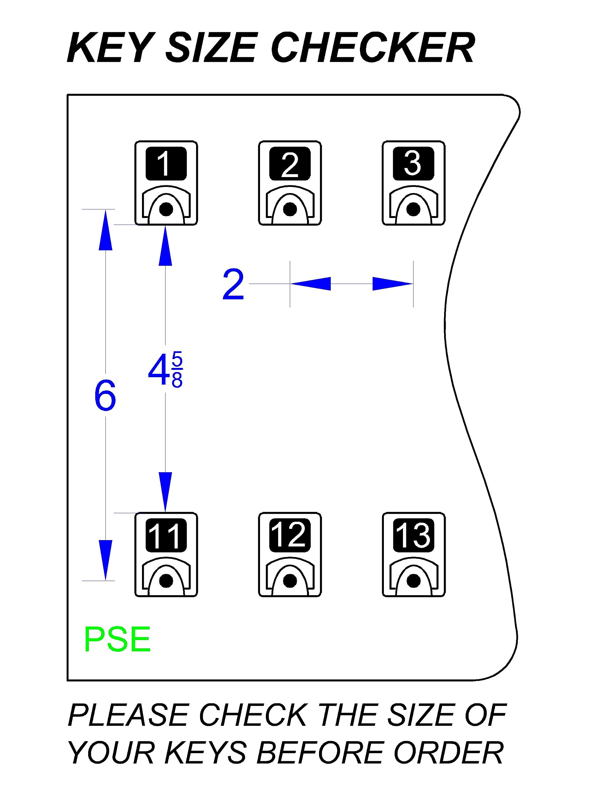 KEYSTAND # 60PGE, 60 Extra Space Numbered Hooks for Car Keys with Remote Control (60 Sets of Tag & Ring Included)