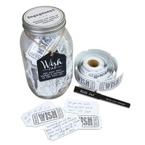 top shelf engagement wish jar with 100 tickets, pen, and decorative lid