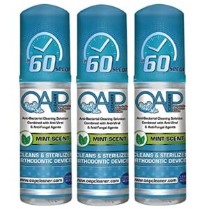 Orthodontic Cleaner by OAP Cleaner | Retainer Cleaner, Denture Cleaner, and Mouth Guard Cleaner | 60 Second Foam Cleanser | Paraben, Sulfate and Triclosan Free | 44.3 mL, 3 Bottles