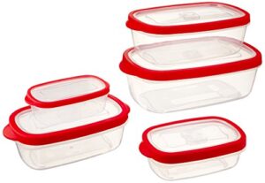 home basics 5 piece storage container set with vent (rectangle)