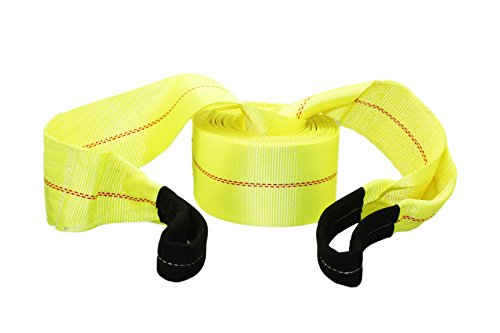 ABN Tow Winch Rope with Loops – Offroad Vehicle Recovery Strap – 30 Feet x 4in – 20,000 lbs Pound Towing Capacity