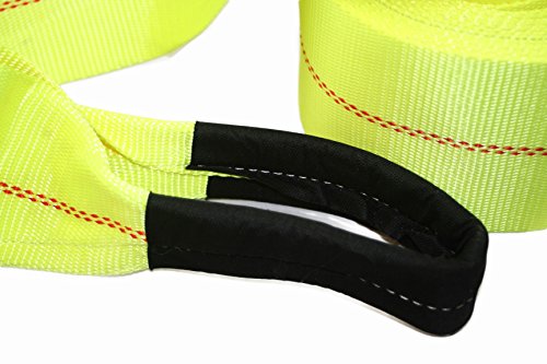 ABN Tow Winch Rope with Loops – Offroad Vehicle Recovery Strap – 30 Feet x 4in – 20,000 lbs Pound Towing Capacity