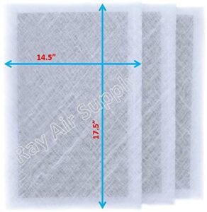 rayair supply 16x20 dynamic air cleaner replacement filter pads 16x20 refills (3 pack) white