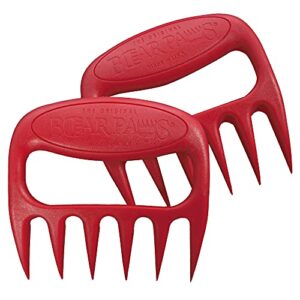 bear paws meat claws - the original meat shredder claws, usa made - easily lift, shred, pull and serve meats - ultra-sharp, ideal meat claws for shredding pulled pork, chicken, beef and turkey - red