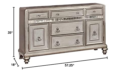 Coaster Home Furnishings Bling Game 5-Drawer Dining Server Metallic Platinum 106475