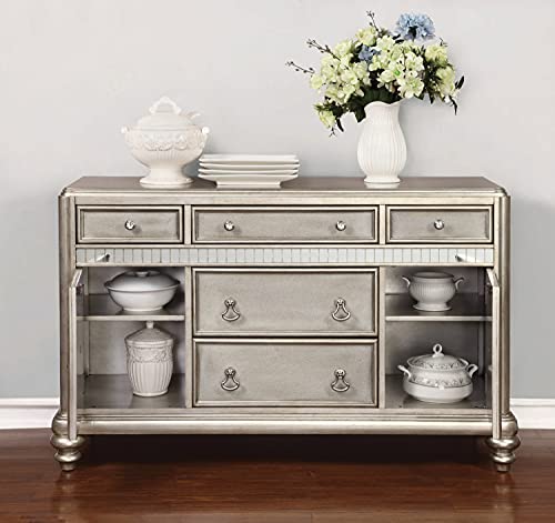 Coaster Home Furnishings Bling Game 5-Drawer Dining Server Metallic Platinum 106475