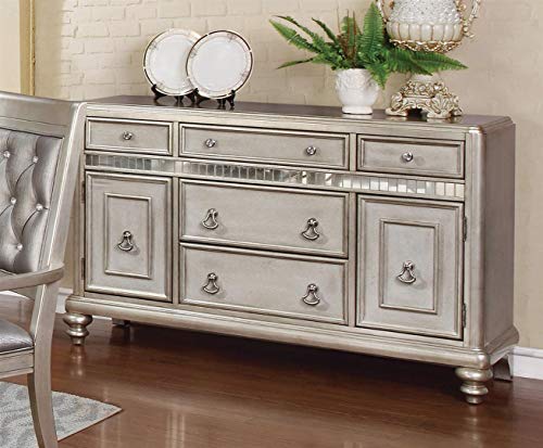 Coaster Home Furnishings Bling Game 5-Drawer Dining Server Metallic Platinum 106475