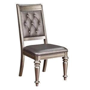 coaster furniture danette upholstered side chairs with tufted back metallic platinum 2-side chairs 106472