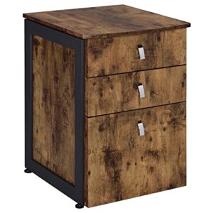 coaster furniture estrella 3-drawer file cabinet antique nutmeg and gunmetal 800656