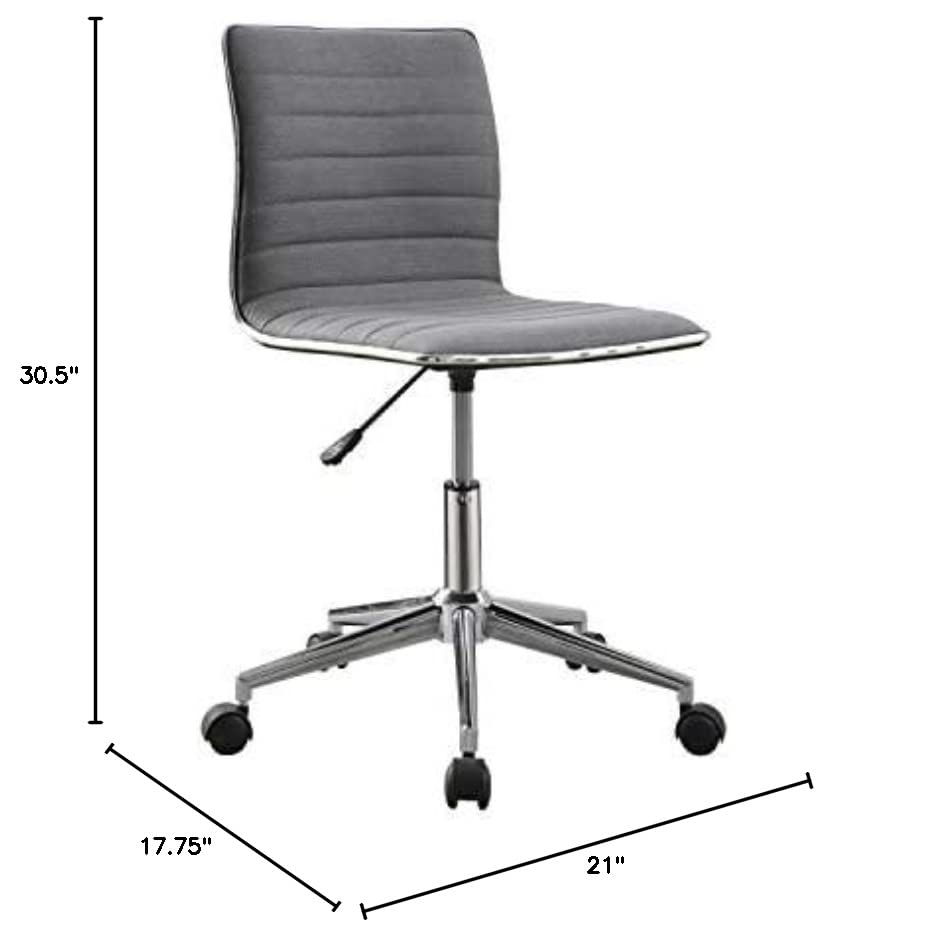 Coaster Furniture Adjustable Height Office Chair Grey and Chrome 800727