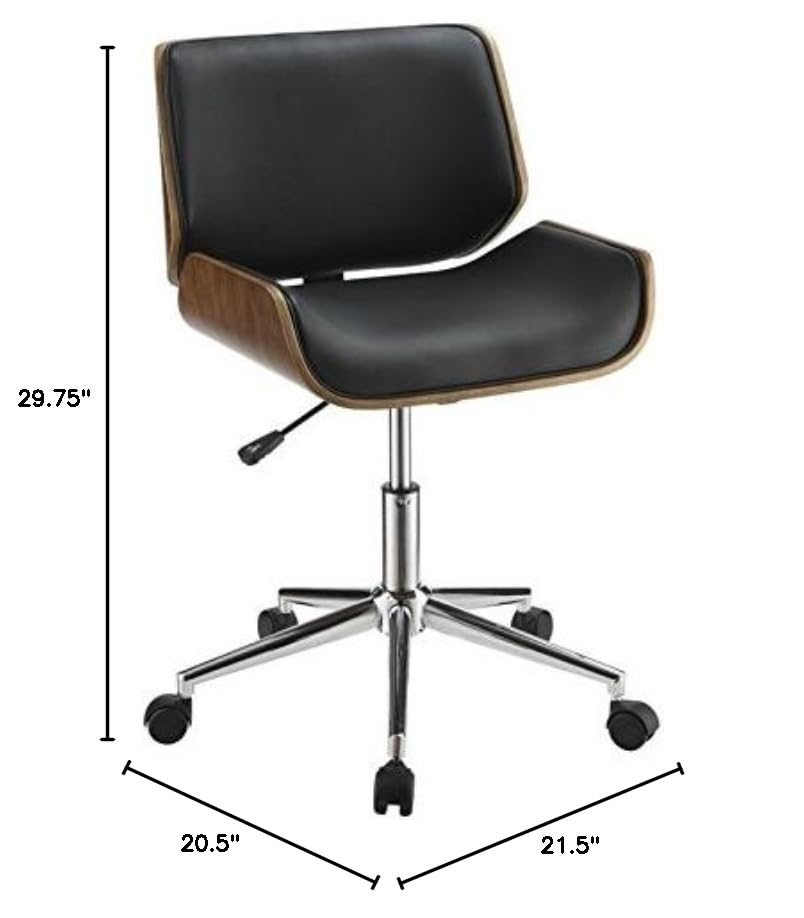 Coaster Home Furnishings Addington Adjustable Height Office Chair Black and Chrome