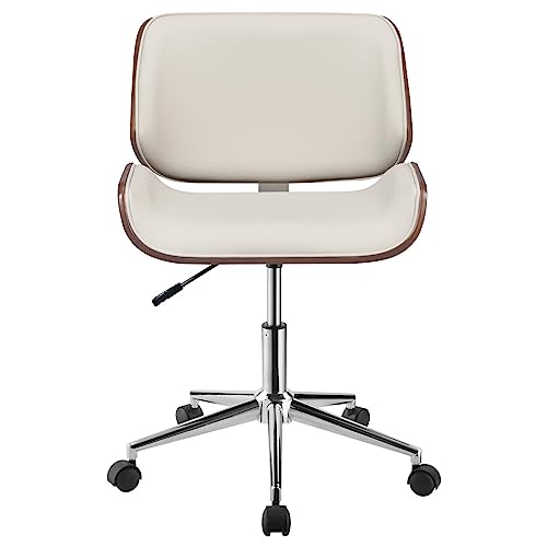 Coaster Home Furnishings Addington Adjustable Height Office Chair Ecru and Chrome