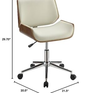 Coaster Home Furnishings Addington Adjustable Height Office Chair Ecru and Chrome