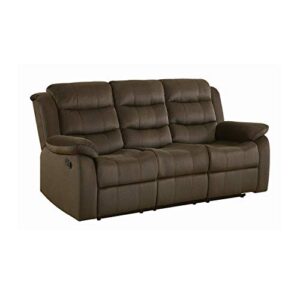 coaster furniture rodman motion sofa with pillow arms chocolate 601881