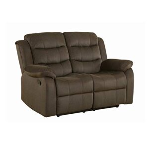 coaster home furnishings rodman pillow top arm motion loveseat olive brown
