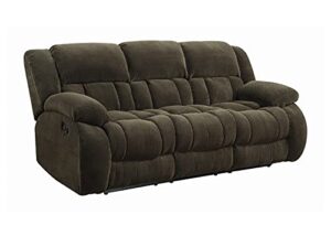 coaster furniture weissman pillow padded motion sofa chocolate 601924