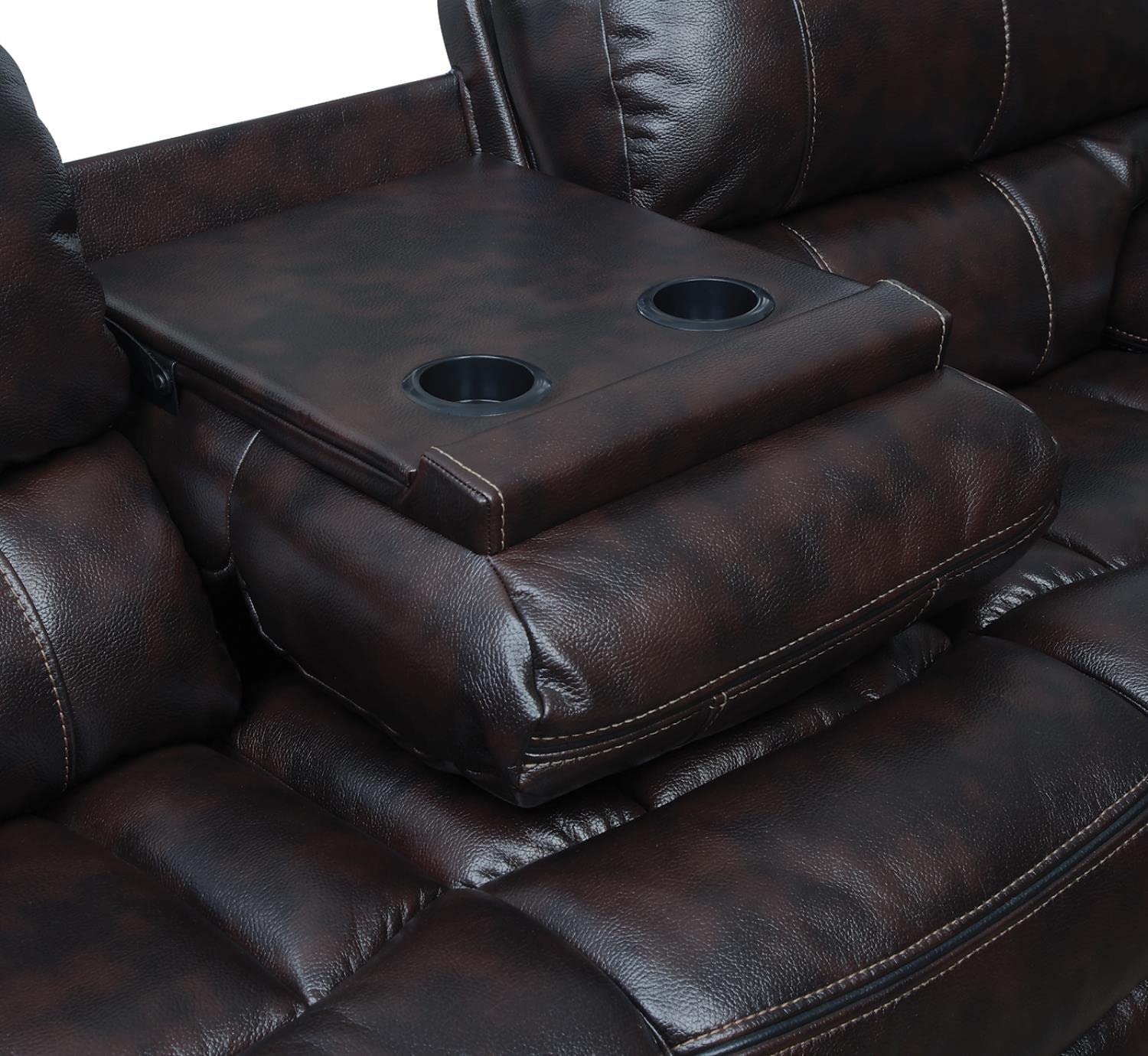 Coaster Home Furnishings Willemse Motion Sofa with Drop-Down Table Dark Brown