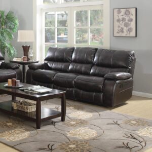 Coaster Home Furnishings Willemse Motion Sofa with Drop-Down Table Dark Brown