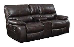 coaster furniture willemse collection motion loveseat two-tone dark brown 601932