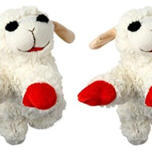 Multipet International Lambchop Plush Squeak Toy Mini for Pets, 6-Inch [2-Pack]