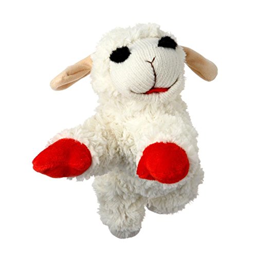 Multipet International Lambchop Plush Squeak Toy Mini for Pets, 6-Inch [2-Pack]