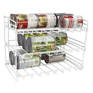 home basics can rack organizer food storage canned food soda can dispenser for cabinet or refrigerator white