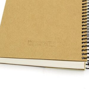 Small Spiral Notebook, 240 Lined Pages, A6 Size Wide Ruled Paper, Recycled Hard Cover - GoldenSunny