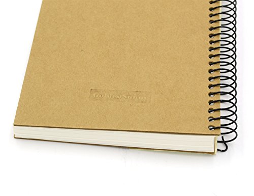 Small Spiral Notebook, 240 Lined Pages, A6 Size Wide Ruled Paper, Recycled Hard Cover - GoldenSunny