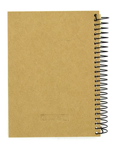 Small Spiral Notebook, 240 Lined Pages, A6 Size Wide Ruled Paper, Recycled Hard Cover - GoldenSunny