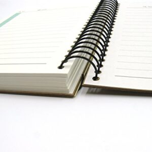 Small Spiral Notebook, 240 Lined Pages, A6 Size Wide Ruled Paper, Recycled Hard Cover - GoldenSunny