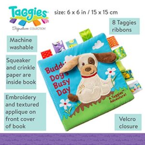 Taggies Touch & Feel Soft Cloth Book with Crinkle Paper and Squeaker, Buddy Dog