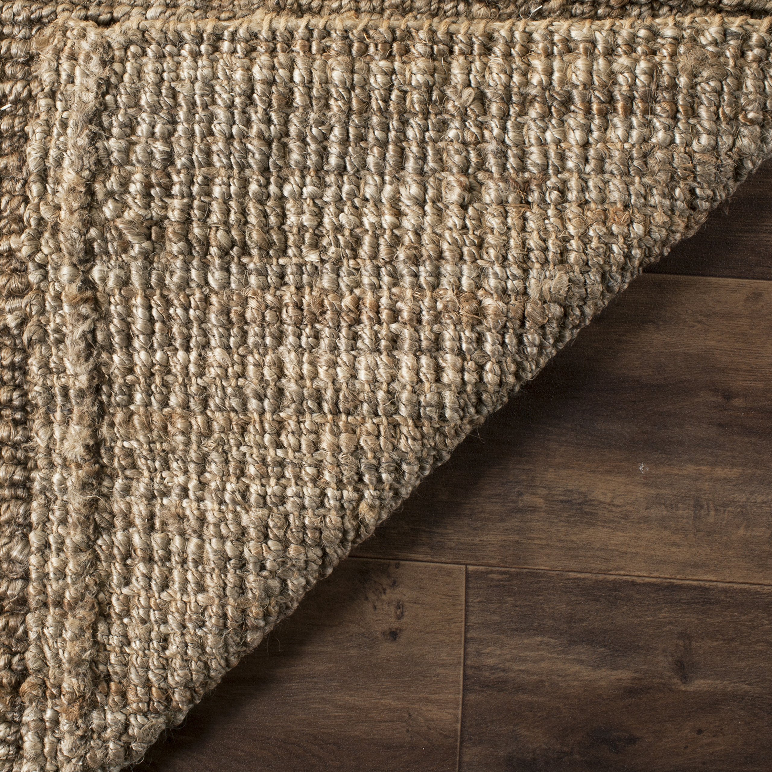 SAFAVIEH Natural Fiber Collection Area Rug - 8' x 10', Natural & Grey, Handmade Chunky Textured Jute 0.75-inch Thick, Ideal for High Traffic Areas in Living Room, Bedroom (NF447M)