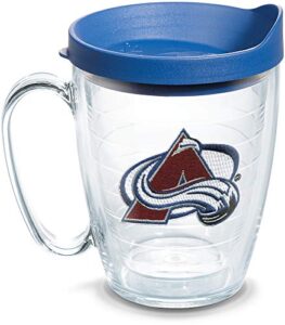 tervis made in usa double walled nhl colorado avalanche insulated tumbler cup keeps drinks cold & hot, 16oz mug, primary logo