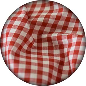 5 Yards Checkered Fabric 60" Wide - Gingham Buffalo Check Fabric | 100% Polyester White & Red Check Fabric | Perfect for Parties Fabric, Picnics, Indoor and Outdoor Table Cloths and Curtains