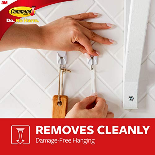 Command Small Wire Toggle Hooks, Damage Free Hanging Wall Hooks with Adhesive Strips, No Tools Wall Hooks for Hanging Organizational Items in Living Spaces, 28 White Hooks and 32 Command Strips
