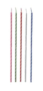 creative converting two-tone party candle, 8", multicolored