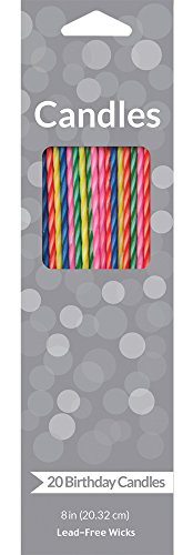 Creative Converting Two-Tone Party Candle, 8", Multicolored